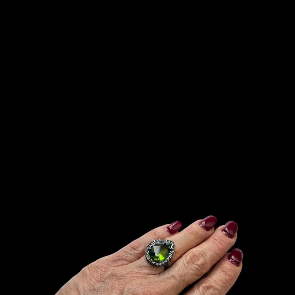 Anillo Drop Pav Verde Anillos de Joyería Regina Castillo