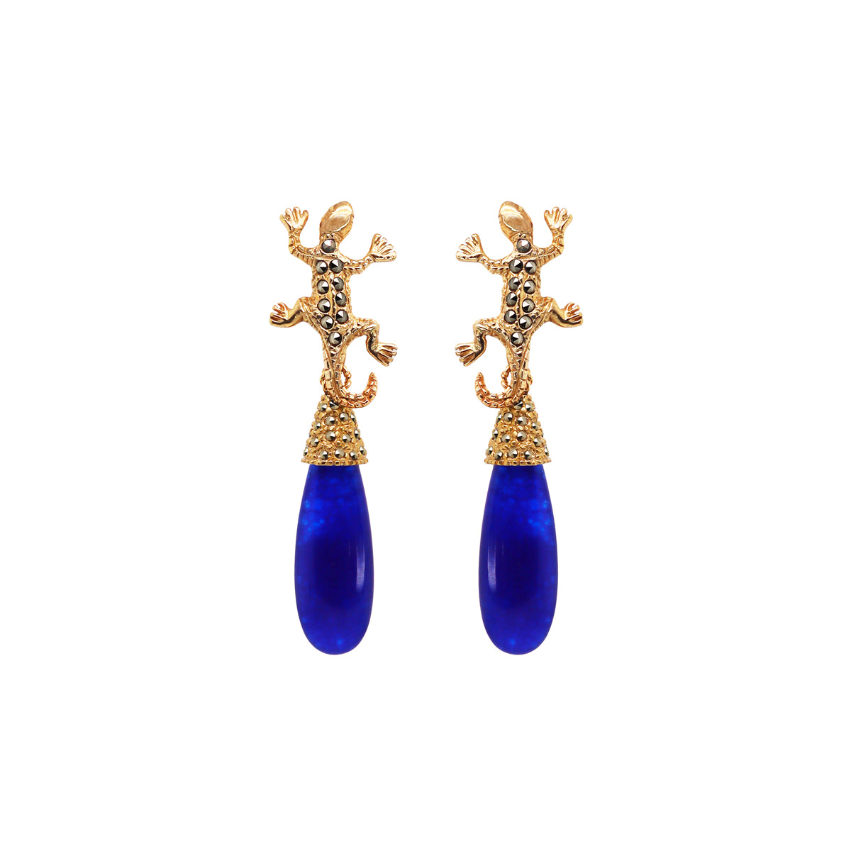 COMBO Arete Salamandre Con Drop Duomo Gold, Fut Gold y Quartz (LIMITED) Arete + Drop de Joyería Regina Castillo