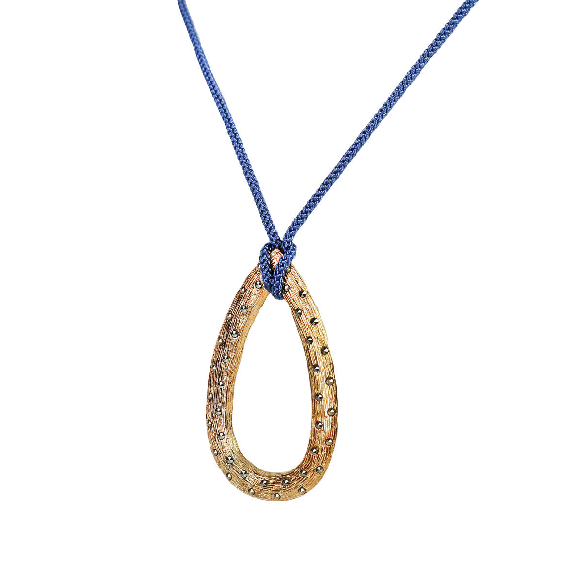 COLLAR HILO TEJIDO + DROP VIRU GOLD Collares de Joyería Regina Castillo