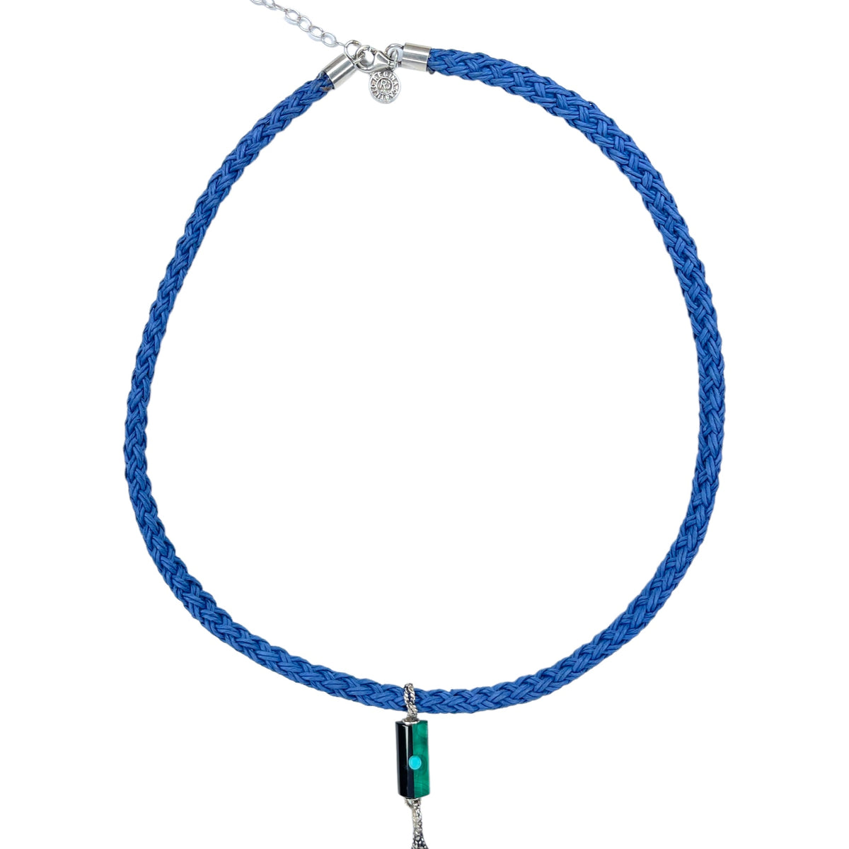 COLLAR TEJIDO AZUL COLA DE BALLENA Collares de Joyería Regina Castillo