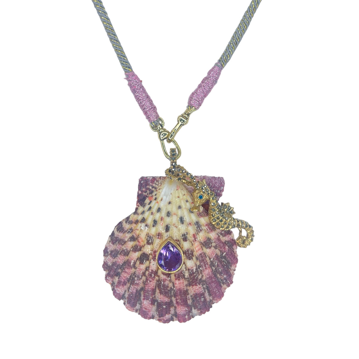 COLLAR CONCHA Y CABALLITO DE MAR Collares de Joyería Regina Castillo