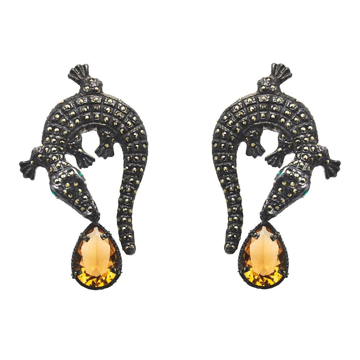 Aretes Dunde + Drop clasico de plata desmontable Arete + Drop de Joyería Regina Castillo