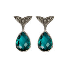 Arete Ballena + Drop Complex I verde Teal Arete + Drop de Joyería Regina Castillo