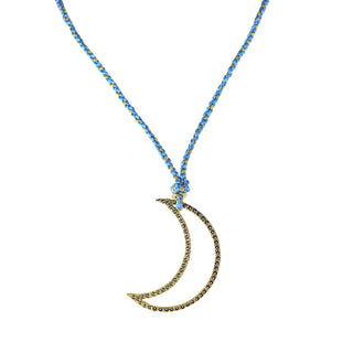 COLLAR CORDÓN LUNA AZUL