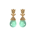 COMBO Tulip Gold Drop Clásico Violeta y Azul. Drop Cap Verde Claro (LIMITED) Arete + Drop de Joyería Regina Castillo