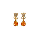 COMBO Tulip Gold con Drop Clásico Ámbar, Drop Calado chino y Drop Clásico rojo (LIMITED) Arete + Drop de Joyería Regina Castillo