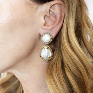 Aretes Picoly Gold + Drop Mop Jan Gold Arete + Drop de Joyería Regina Castillo