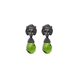 ARETES LEON CON CALABAZO VERDE MILITAR