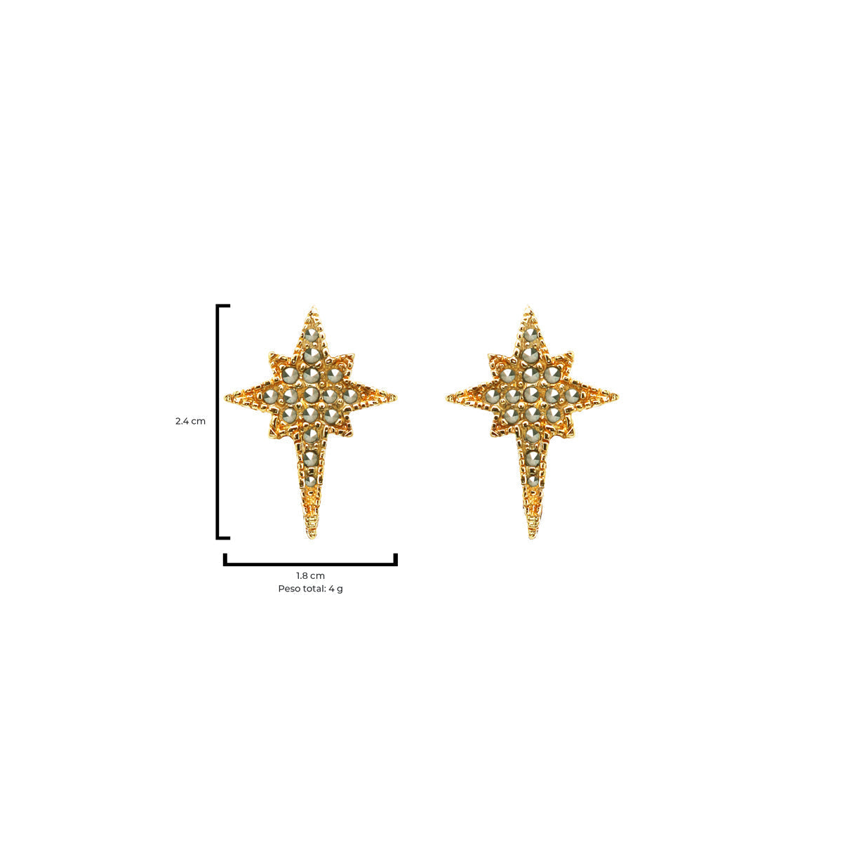 Arete Estrella Auriga Aretes de Joyería Regina Castillo