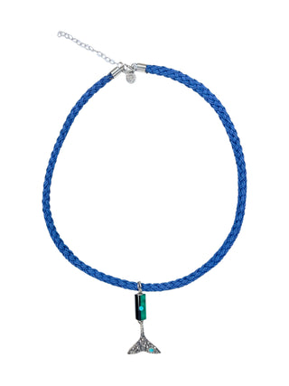 COLLAR TEJIDO AZUL COLA DE BALLENA Collares de Joyería Regina Castillo