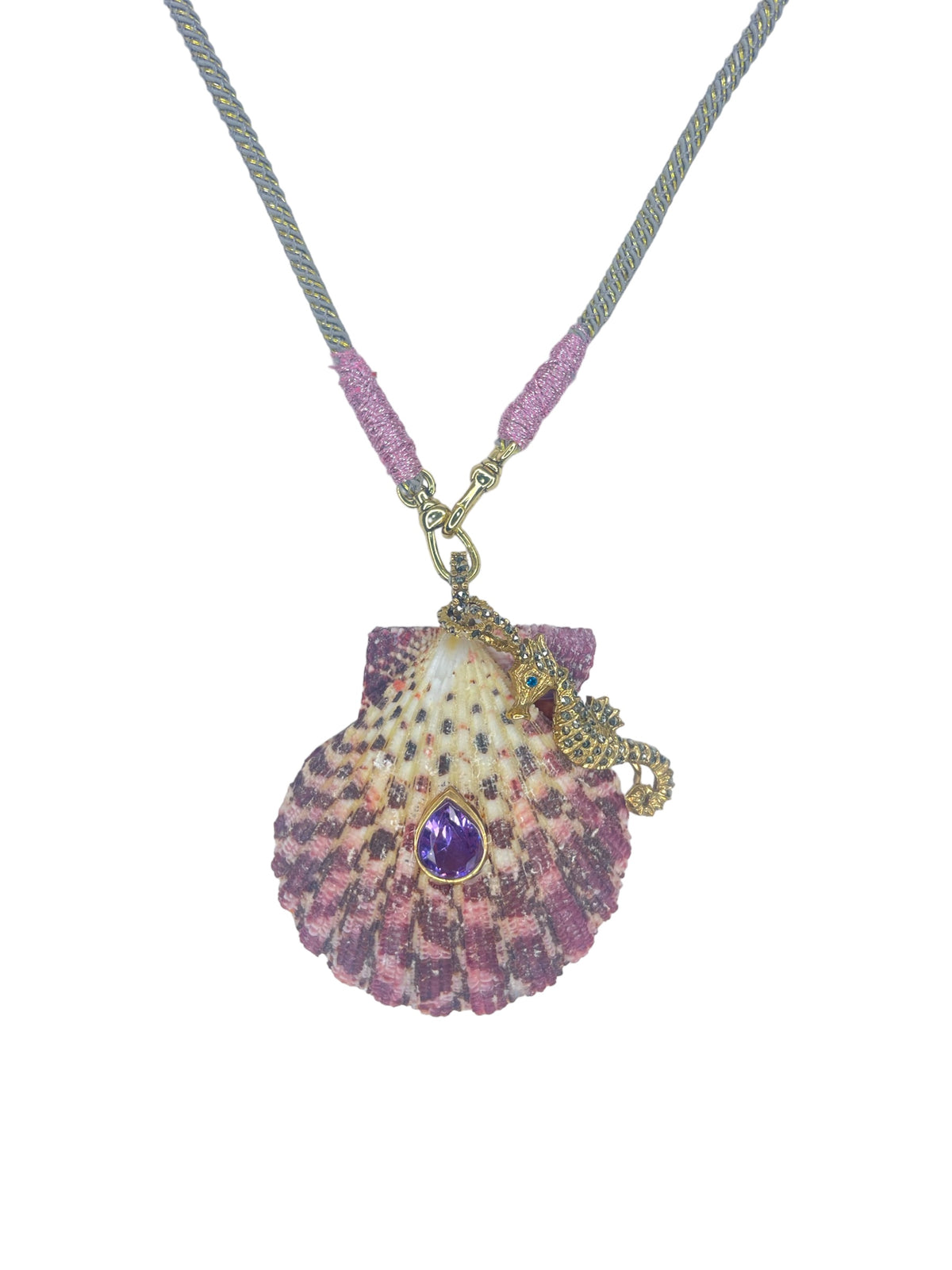 COLLAR CONCHA Y CABALLITO DE MAR Collares de Joyería Regina Castillo