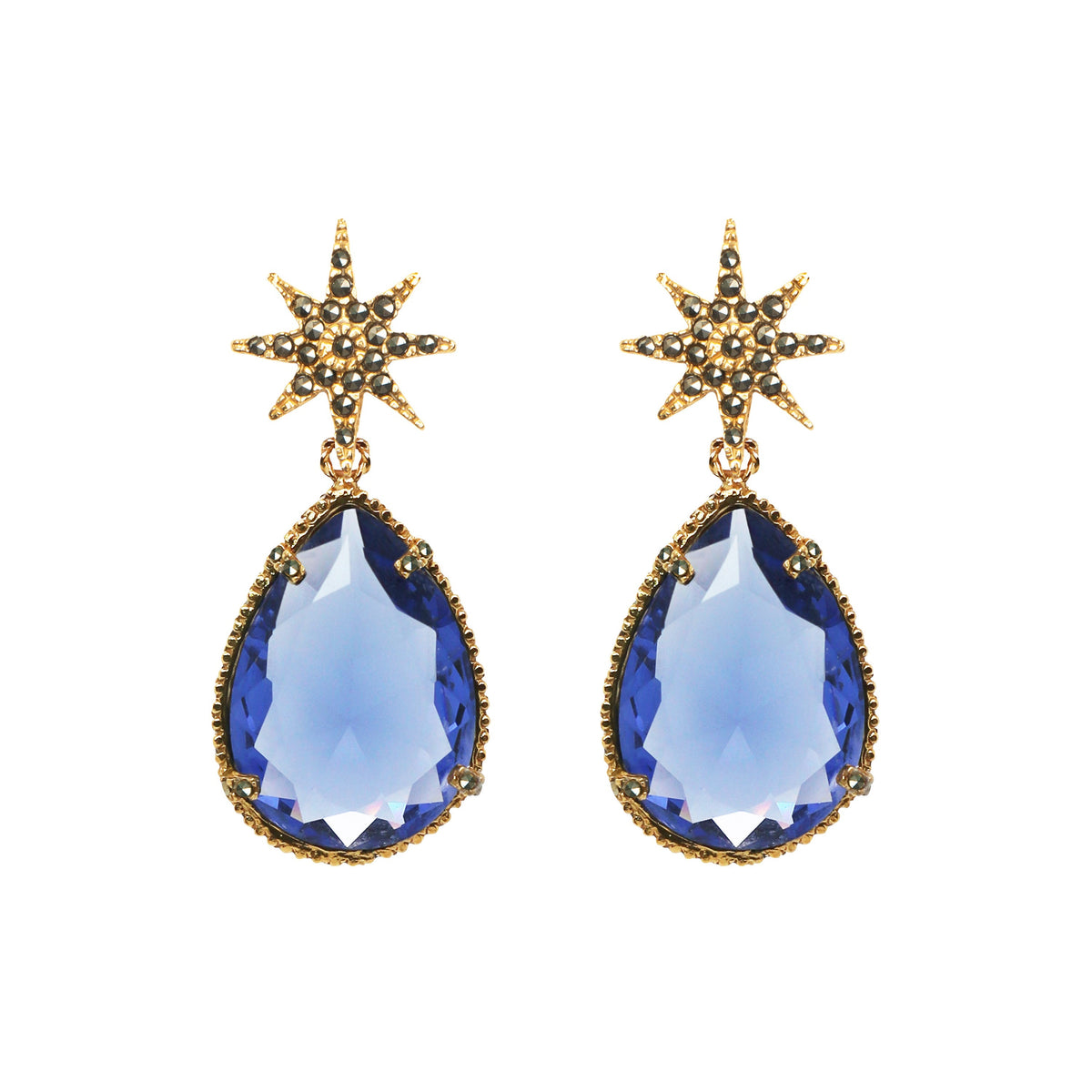 Aretes Polaris + Drop Tanzanita Arete + Drop de Joyería Regina Castillo