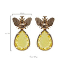 Arete bugs abeja amarillo Aretes con Drop (No desmontable) de Joyería Regina Castillo