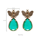 Arete bugs abeja aqua Aretes con Drop (No desmontable) de Joyería Regina Castillo
