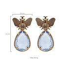 Arete bugs abeja azul bebé Aretes con Drop (No desmontable) de Joyería Regina Castillo