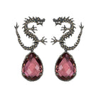 Arete Dragón + Drop complex I Vino rosado Arete + Drop de Joyería Regina Castillo