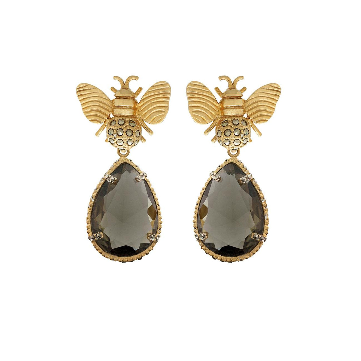 Arete Abeja I + Drop Clásico de plata desmontables Arete + Drop de Joyería Regina Castillo
