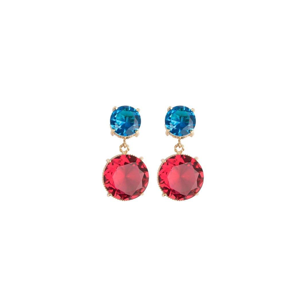 Arete Bicolor de plata (No Desmontable) Broqueles de Joyería Regina Castillo