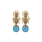 Arete Hormiga + Drop Fut I azul (desmontables) Arete + Drop de Joyería Regina Castillo