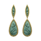 Arete Xochi + Drop Amazonita (desmontables) Arete + Drop de Joyería Regina Castillo
