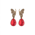 Arete bugs mariposa rojo Aretes con Drop (No desmontable) de Joyería Regina Castillo