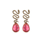 Arete bugs víbora espiral rosa Aretes con Drop (No desmontable) de Joyería Regina Castillo