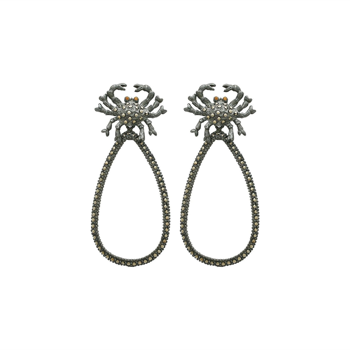Arete centolla + Drop bisel ligero de plata desmontable Arete + Drop de Joyería Regina Castillo