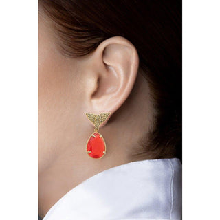 Arete cola de ballena + Drop clásico de plata desmontable Arete + Drop de Joyería Regina Castillo