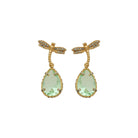 Arete libélula + Drop clásico gold intercambiable Arete + Drop de Joyería Regina Castillo
