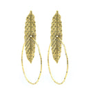 Arracada hoja Bionta con baño de oro (no desmontable) Aretes de Joyería Regina Castillo