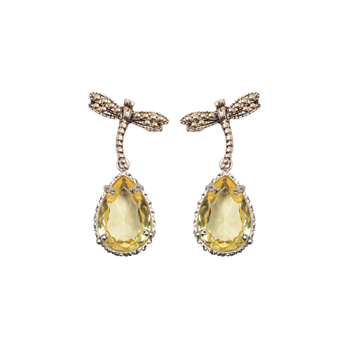 Arete Libélula + Drop Clásico II Vintage Arete + Drop de Joyería Regina Castillo