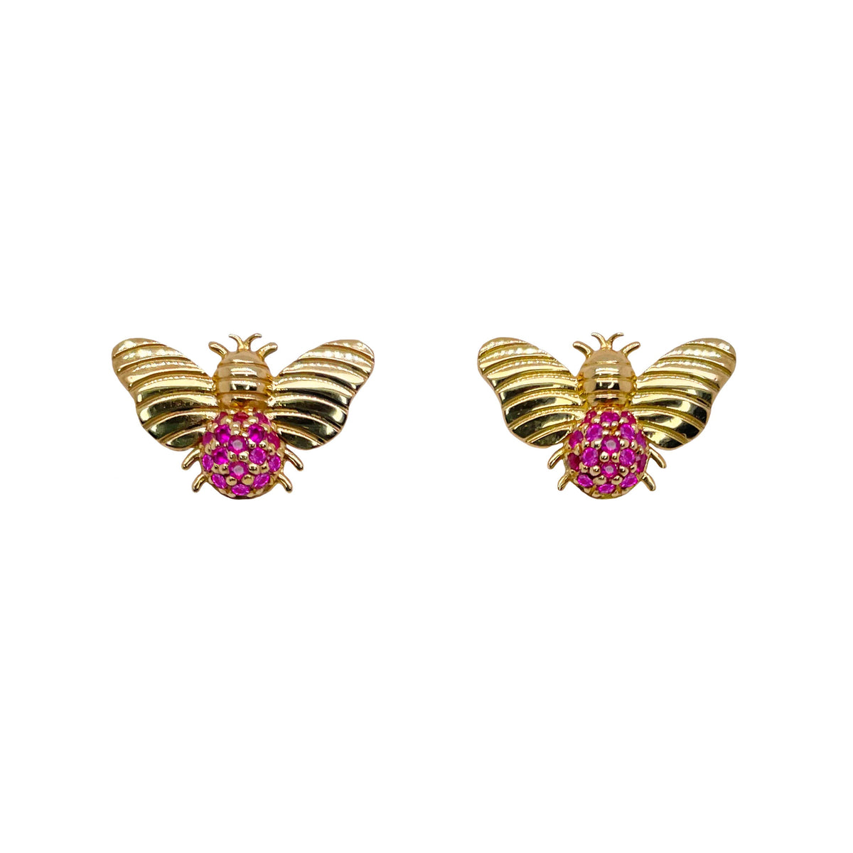 Arete abeja rubies Aretes de Joyería Regina Castillo